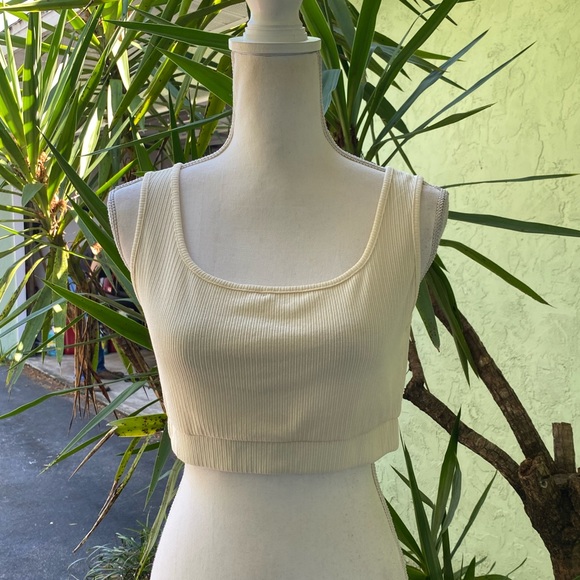 Urban Outfitters Tops - Urban Outfitters Cream Bralette Crop Top